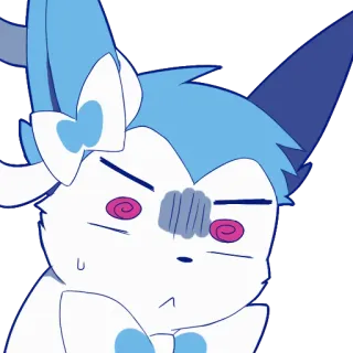 😰 Sylveon anime, kartun, Sylveon, Pokémon, imut, jengkel, marah, kesal telegram sticker