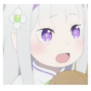 🩺 Emilia Re:Zero anime, linda, chica, Emilia, ReZero, waifu whatsapp sticker