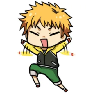 🤗 Animé, Garçon, Joyeux, Danse telegram sticker