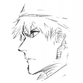 🙎‍♂️ Ichigo Kurosaki Bleach Ичиго, Блич, Аниме, Манга, Персонаж, Эскиз telegram sticker