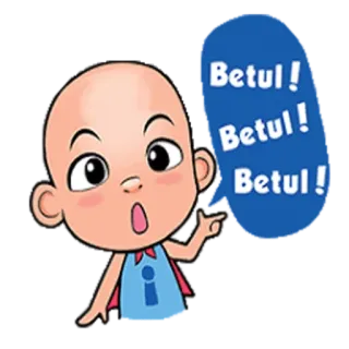 👏 Betul! Betul! Betul! cartoon, exclamation, approval, cute, character, agreement whatsapp sticker