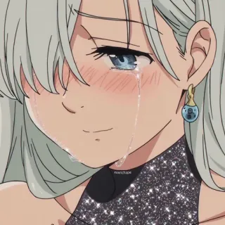 ✨ Elizabeth Liones The Seven Deadly Sins anime, character, elizabeth liones, crying, sad telegram sticker