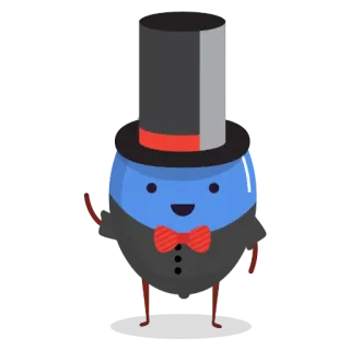 👍 ตัวละคร, เป็นทางการ, น่ารัก, แอนิเมชัน, หมวกทรงสูง telegram sticker