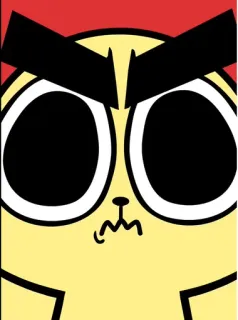 😡 Dibujo animado, Gato, Enojado, Lindo, Pegatina, Amarillo telegram sticker