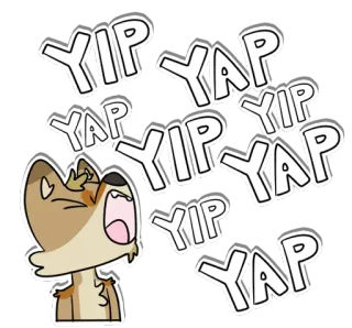 🗣 YIP YAP YIP YAP YIP YAP YIP YAP YIP YAP dog, cute, cartoon, yelp, bark, animal, expression telegram sticker