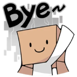 👋 Bye~ goodbye, bye, waving, cartoon, character telegram sticker