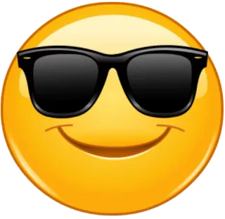 😎 Emoji, Smiley, Sonnenbrille, Cool, Fröhlich, Gelb telegram sticker