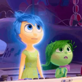 🤖 Joy Inside Out Gioia, Inside Out, animato, personaggio, emozioni, Pixar telegram sticker
