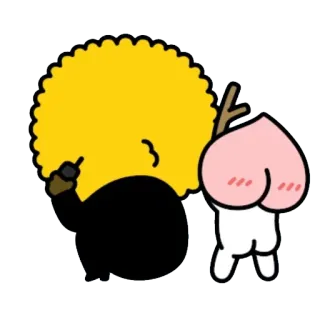😲 cartoon, peach, character, cute, kawaii telegram sticker