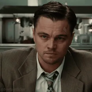 😞 Leonardo DiCaprio aktor, mężczyzna, portret, blizna telegram sticker