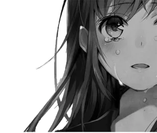 😢 Anime, Menangis, Gadis, Sedih, Manga, Berair mata telegram sticker