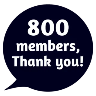 😵 800 members, Thank you! membros, obrigado, celebração, comunidade, crescimento, marco telegram sticker