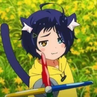 😼 anime, gato, dibujos animados, lindo, personaje telegram sticker
