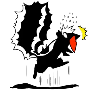 😱 gambá, animal, desenho animado, pum, ofensivo, cheiro, fedor, humor telegram sticker