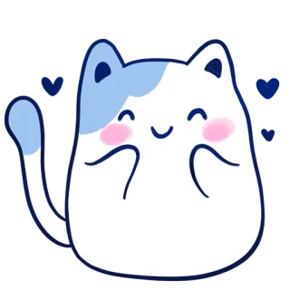 😊 gato, fofo, adesivo, kawaii, animal, feliz telegram sticker