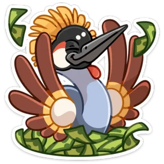 💰 pájaro, dinero, dibujos animados, riqueza, éxito, finanzas telegram sticker