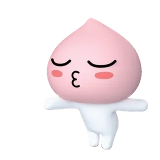 💬 Apeach Kakao Friends, Apeach, personnage, mignon, baiser, pêche telegram sticker