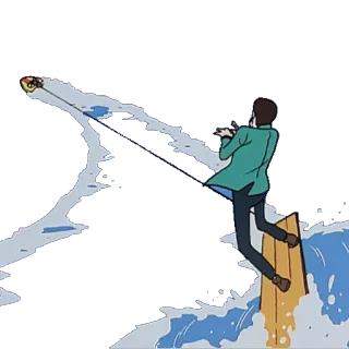 🏄 Lupin Anime, Wassersport, Lupin III, Wasserski telegram sticker