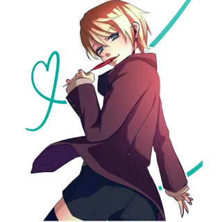 ❤ Anime, Lutscher, Illustration, Cartoon, Figur telegram sticker