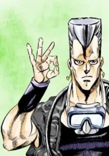 👌 Jean Pierre Polnareff JoJo's Bizarre Adventure Anime, Manga, Ok, Mano, Personaje telegram sticker