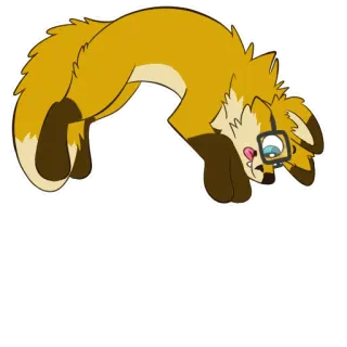 😋 fox, animal, cartoon, sticker, cute telegram sticker