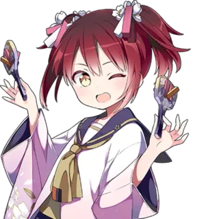 😉 anime girl, cute, wink, japanese style telegram sticker