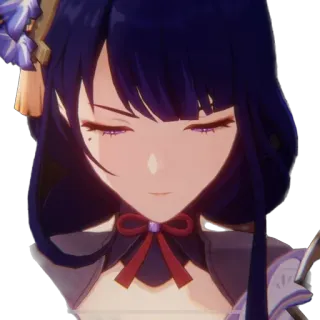 😠 Raiden Shogun Genshin Impact Anime, Gra wideo, Raiden Shogun, Genshin Impact, Postać telegram sticker