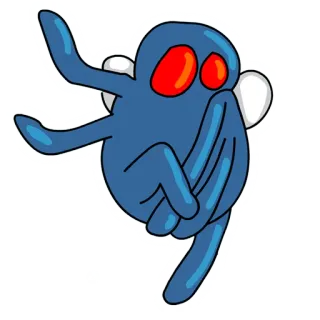 😱 octopus, cartoon, cute, blue, sea creature telegram sticker