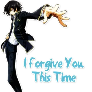 😎 I Forgive You This Time anime, forgiveness, text, sticker telegram sticker