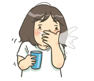 😰 만화, 아픔, 기침, 감기, 재채기, 질병 whatsapp sticker