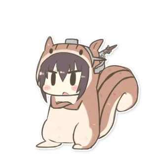 😒 anime, squirrel, military, character, cute, kawaii telegram sticker