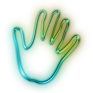 ✋ hand, palm, colorful, holographic telegram sticker