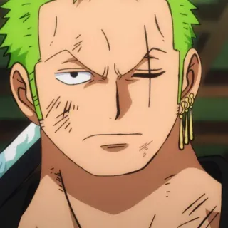 😒 Zoro One Piece Anime, Spadaccino, Capelli verdi, Cicatrice, One Piece, Roronoa Zoro telegram sticker