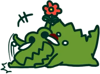 🤣 ガ Monster, Hijau, Tanaman, Bunga, Marah telegram sticker