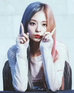 🌧 mulher, menina, retrato, K-pop, beleza, cabelo whatsapp sticker