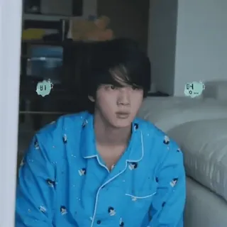 😐 어... K-Pop, Sänger, Mann, Pyjama, Innen whatsapp sticker