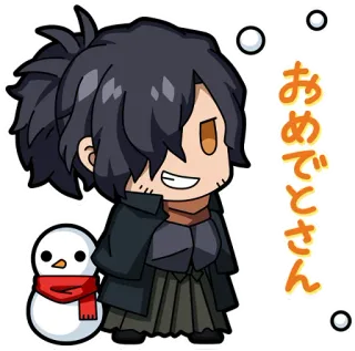👏 おめでとうさん Anime, Manusia salju, Musim dingin, Jepang, Sapaan telegram sticker