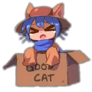 📦 Niko OneShot GOOD CAT kucing, kotak, menangis, anime, video game whatsapp sticker