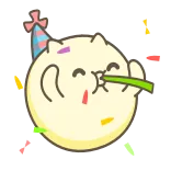 🥳 แมว, ปาร์ตี้, เฉลิมฉลอง, รื่นเริง, สัตว์, น่ารัก, สนุก telegram sticker