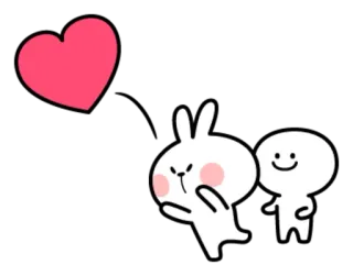 😍 carino, amore, cuore, coniglio, felice, cartoni animati whatsapp sticker