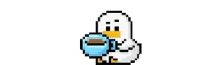 ☕️ Pixel art, Pato, Café, Lindo, Kawaii, Animal, Taza, Bebida telegram sticker