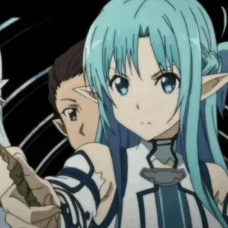 ❄️ Asuna Sword Art Online アニメ, ソードアート・オンライン, アスナ, キャラクター, ファンタジー, エルフ, 剣 telegram sticker