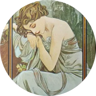 🌺 Kunst, Frau, Illustration, Vintage, Porträt, Zeichnung telegram sticker