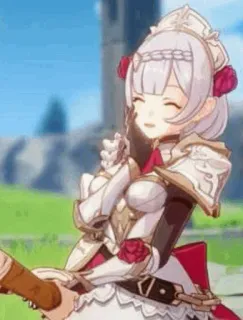 🤝 Noelle Genshin Impact Anime, Ragazza, Cameriera, Videogioco, Carino telegram sticker