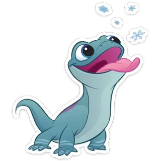❄️ Bruni Frozen 2 Bruni, Frozen 2, lagarto, mono, dibujos animados, espíritu de fuego telegram sticker