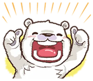 😪 gấu, hoạt hình, vui vẻ, động vật, dễ thương whatsapp sticker