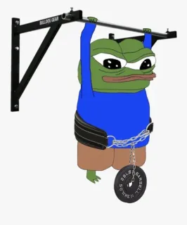 💪 Pepe the Frog pepe, żaba, podnoszenie ciężarów, ćwiczenia, mem, siłownia telegram sticker