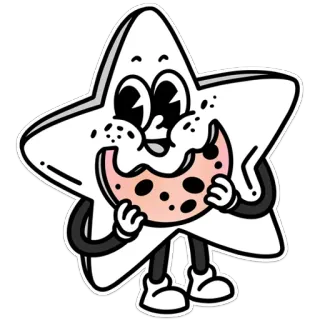 🤗 stella, biscotto, cartone animato, personaggio, kawaii, carino, adesivo telegram sticker