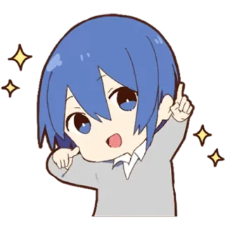 ✨ Аниме, Мультфильм, Милый, Блеск, Каваий, Чиби, Указывает telegram sticker