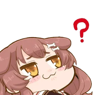 ❓ punto interrogativo, anime, cane, cartone animato, carino, adesivo whatsapp sticker